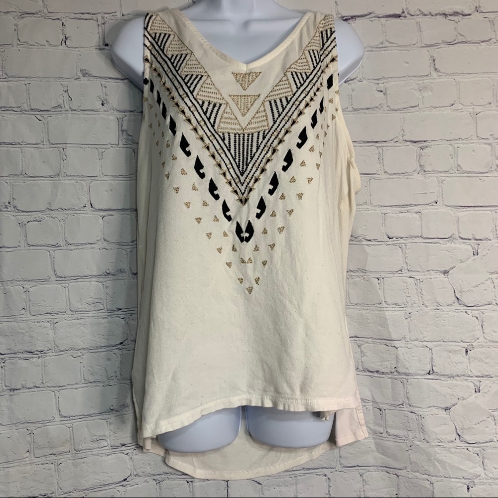 Apt 9 White Tank Top With Designs XL